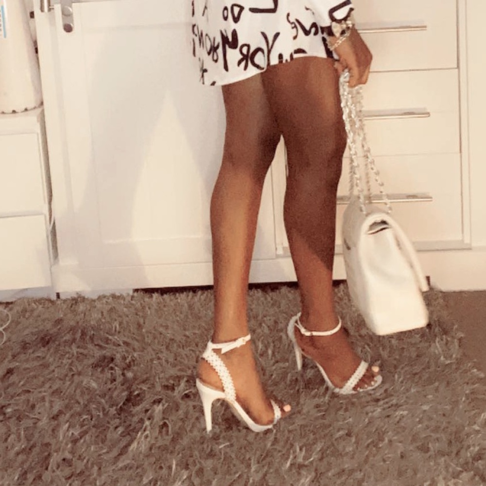 JUSTFAB  white Heel Sexy Sandals
